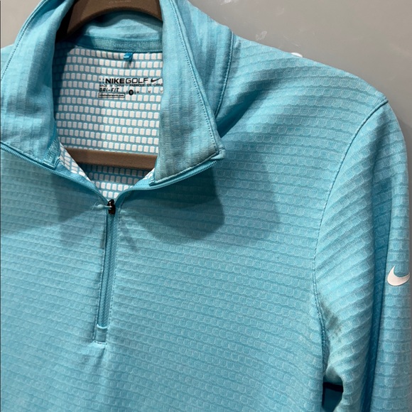 Nike Golf Women's Dri Fit Baby Blue Quarter Zip Up Long Sleeve Sweater Sz M - Picture 3 of 5